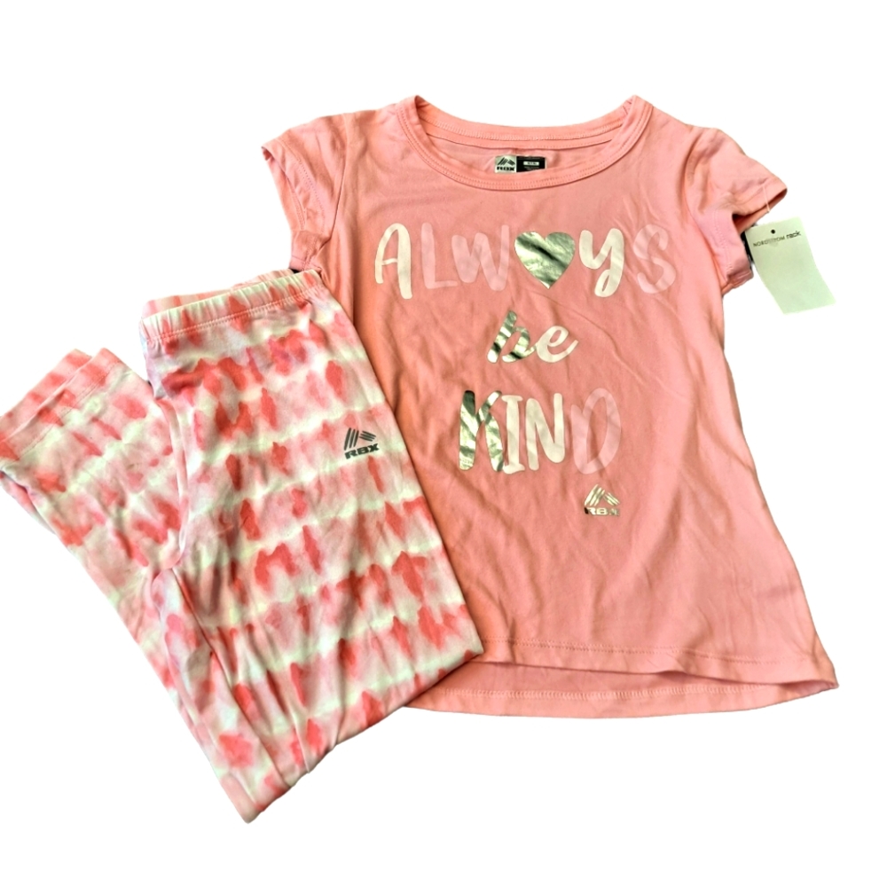 NWT RDX Pink Tie-dye 2 Piece Outfit Little Girl Size Small
